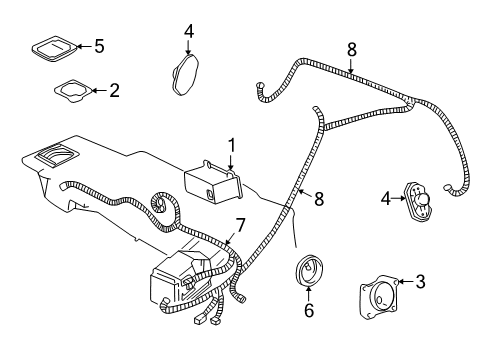 2004 GMC Sonoma Instrument Panel Speaker, Front Passenger Side Diagram for 16233375