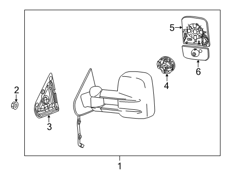 2016 Chevy Silverado 2500 HD Outside Mirrors Diagram 1 - Thumbnail