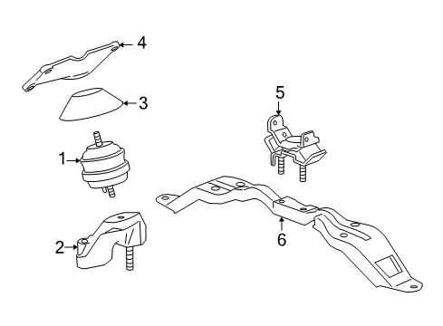 2004 Cadillac CTS Mount Bracket, Driver Side Diagram for 25767170