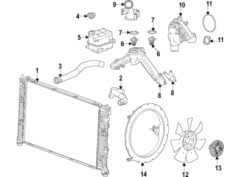 2022 GMC Sierra 2500 HD Fan Blade Diagram for 84012677