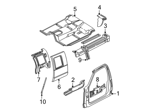 1999 Chevy K3500 Rocker Panel, Side Panel, Floor, Uniside Diagram 4 - Thumbnail