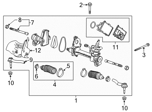 2022 Buick Enclave Steering Gear & Linkage Diagram
