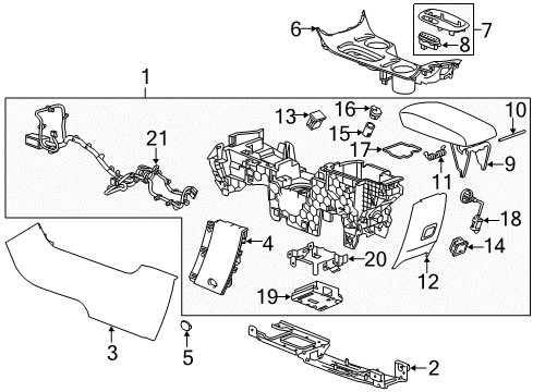 2014 Chevy Malibu Center Console, Black Diagram for 23175717