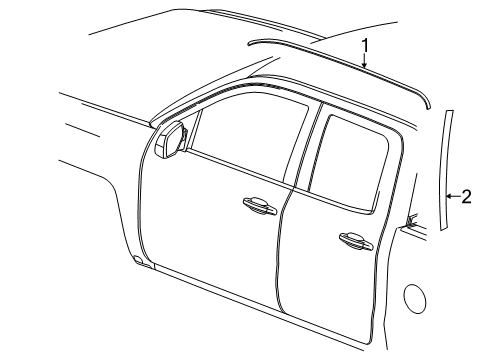 2015 Chevy Silverado 1500 Exterior Trim - Cab Diagram 2 - Thumbnail