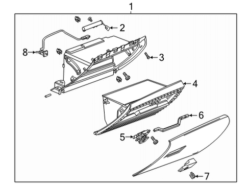 2022 Cadillac CT5 Glove Box Diagram