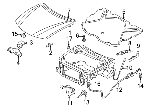 2004 Buick Regal Hood & Components Diagram