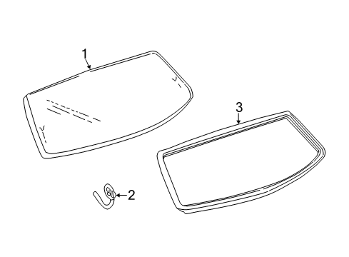 2005 Chevy Monte Carlo Back Glass, Reveal Moldings Diagram