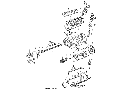 1991 Chevy G10 Crankshaft Diagram for 14088536