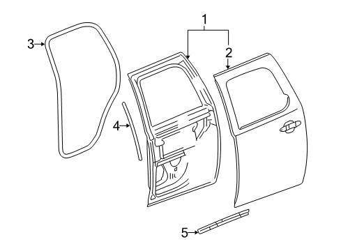 2012 Cadillac Escalade ESV Rear Door Diagram