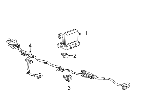 2016 Cadillac XTS Parking Aid Diagram 1 - Thumbnail