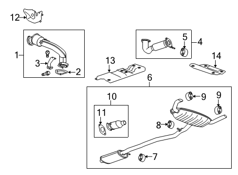 2010 Cadillac SRX Exhaust Components Diagram 1 - Thumbnail