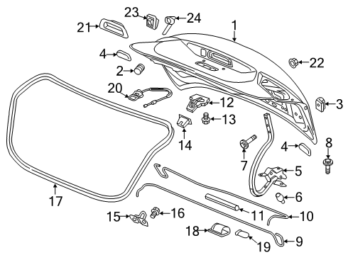 2018 Chevy Cruze Lift Gate Drain Plug, Rear Diagram for 25888200