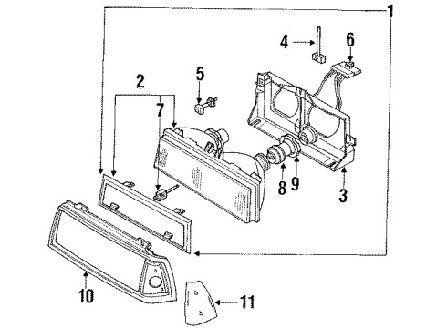 1990 Oldsmobile Delta 88 Headlamps Diagram