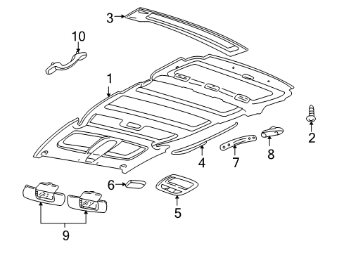 2000 Chevy Venture Interior Trim - Roof Diagram 1 - Thumbnail