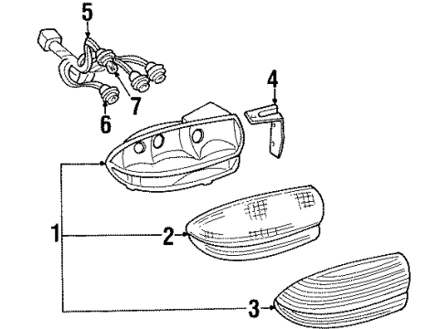 1992 Pontiac Bonneville Combination Lamps Diagram