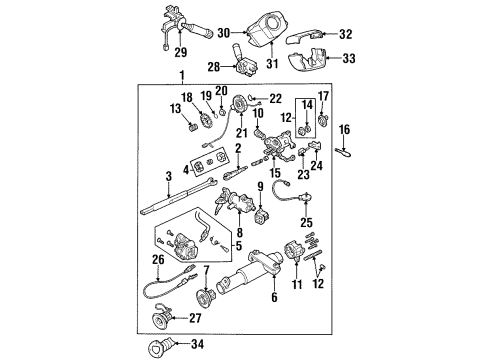 1997 Buick Skylark Ignition Lock Cylinder Diagram for 12534415