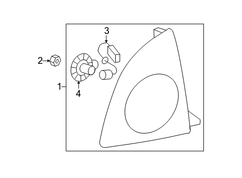 2010 Chevy Malibu Tail Lamp Assembly, Passenger Side Diagram for 25879095