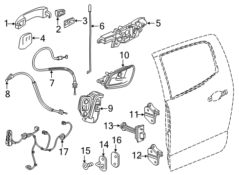 2015 Chevy Colorado Handle, Outside, Front Diagram for 84718016