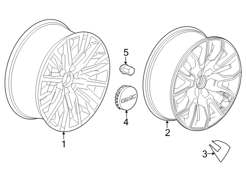 2023 GMC Sierra 1500 Wheel, Alloy, Rear Diagram for 84437265