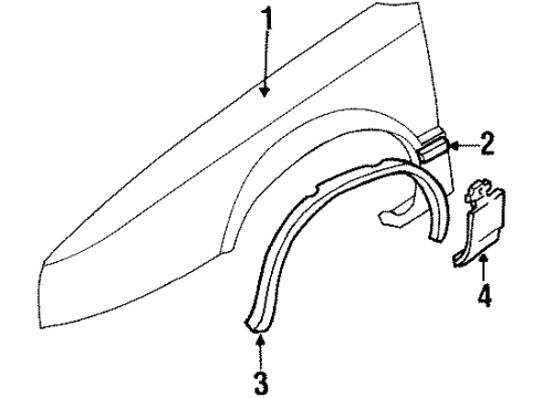 1992 Buick Riviera Fender, Front Driver Side Diagram for 20709499