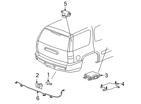 2008 GMC Yukon Parking Aid Diagram 4 - Thumbnail