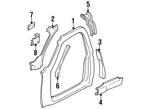 1997 Chevy Tahoe Drip Weatherstrip Diagram for 15012833