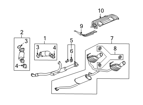 2008 Buick Enclave Exhaust Components Diagram
