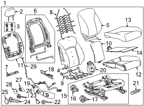 2017 Buick Verano Passenger Seat Components Diagram