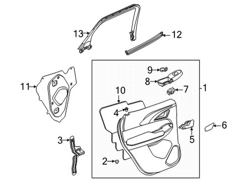 2024 Chevy Trailblazer Interior Trim - Rear Door Diagram