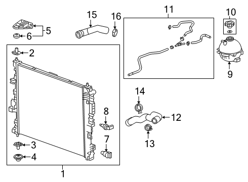 2023 Cadillac XT4 Radiator & Components Diagram 2 - Thumbnail