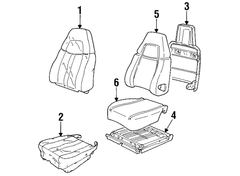 1994 Chevy Corvette Seat Back Pad, Front Diagram for 10262256