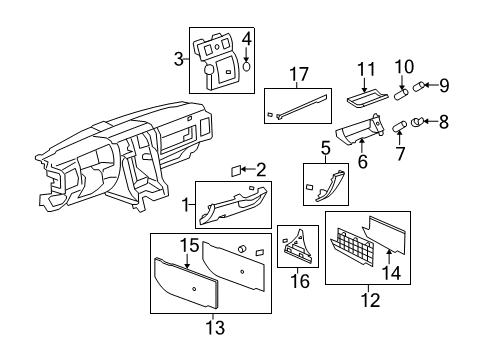 2008 Hummer H2 Trim Panel Diagram for 15780051