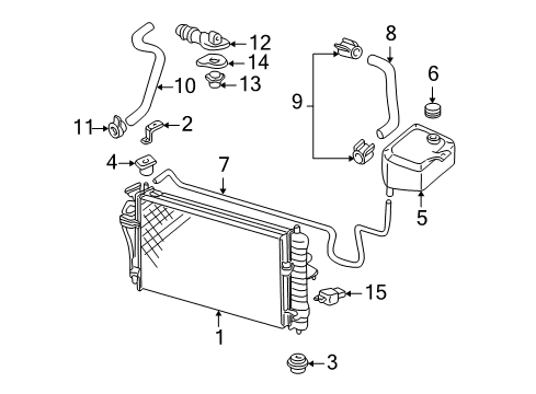 2000 Buick Park Avenue Recovery Tank Diagram for 25660577