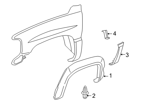 2006 Chevy Silverado 2500 HD Exterior Trim - Fender Diagram