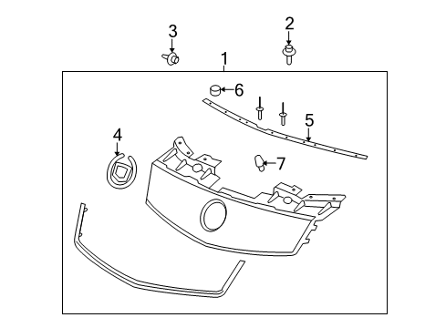 2009 Cadillac STS Emblem, Front Diagram for 10376727