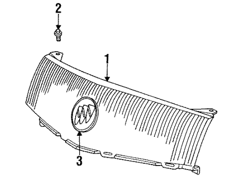 1995 Buick Skylark Emblem, Front Diagram for 22548645