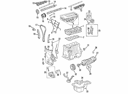 2004 Pontiac Vibe Crankshaft Seal Diagram for 94858992