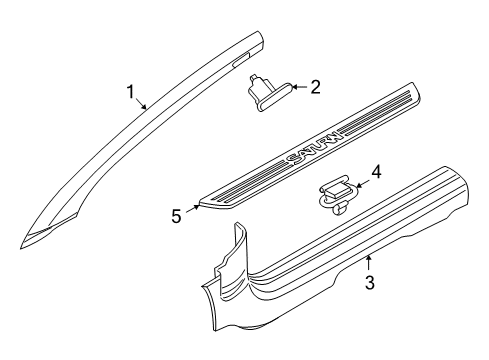 2008 Saturn Astra Interior Trim - Pillars, Rocker & Floor Diagram 1 - Thumbnail