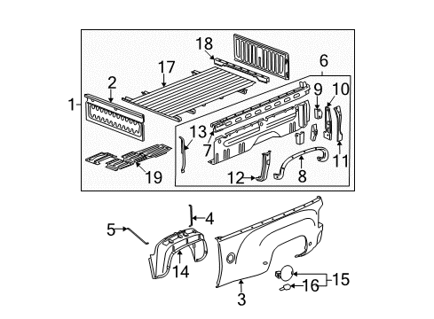 2009 Chevy Silverado 1500 Pick Up Box Components Diagram 4 - Thumbnail
