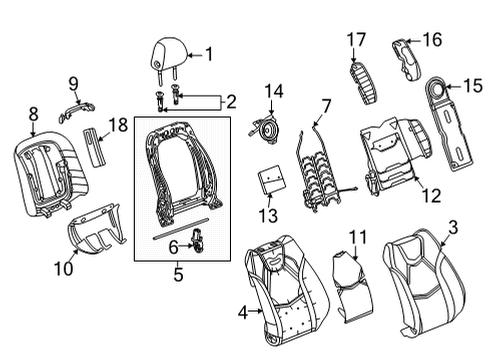 2020 Cadillac CT5 Seat Back Panel Diagram for 84828078