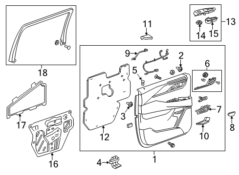 2020 Cadillac Escalade ESV Interior Trim - Rear Door Diagram