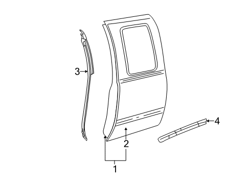 2013 Chevy Silverado 2500 HD Rear Door, Body Diagram 2 - Thumbnail