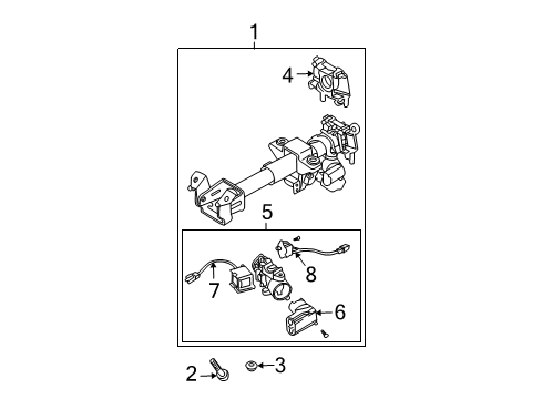 2007 Chevy Aveo5 Steering Column, Steering Wheel Diagram 1 - Thumbnail