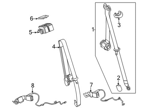 2021 Cadillac Escalade ESV Lap & Shoulder Belt, Black, Driver Side Diagram for 84682913