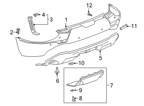 2024 Chevy Blazer Reflector, Rear Driver Side Diagram for 86809648