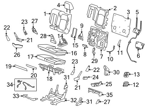 2011 GMC Acadia Actuator, Titanium, Rear Driver Side Diagram for 22851843