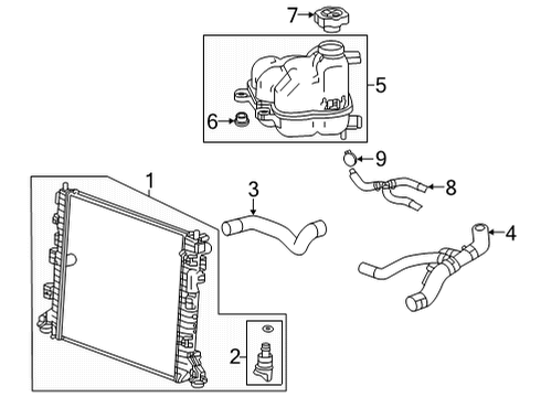 2020 Cadillac CT5 Radiator & Components Diagram 3 - Thumbnail
