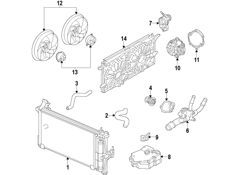2015 Buick LaCrosse Cooling System, Radiator, Water Pump, Cooling Fan Diagram 5 - Thumbnail