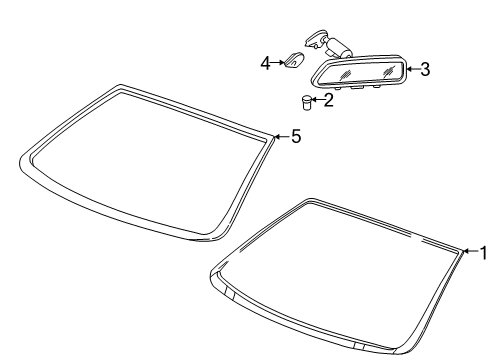 2002 Chevy Malibu Windshield Glass, Reveal Moldings Diagram