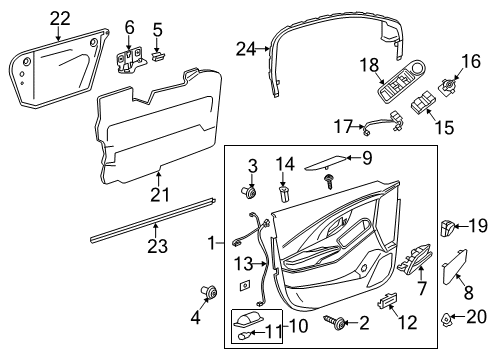 2016 Buick LaCrosse Lock Actuator, Front Driver Side Diagram for 13579497